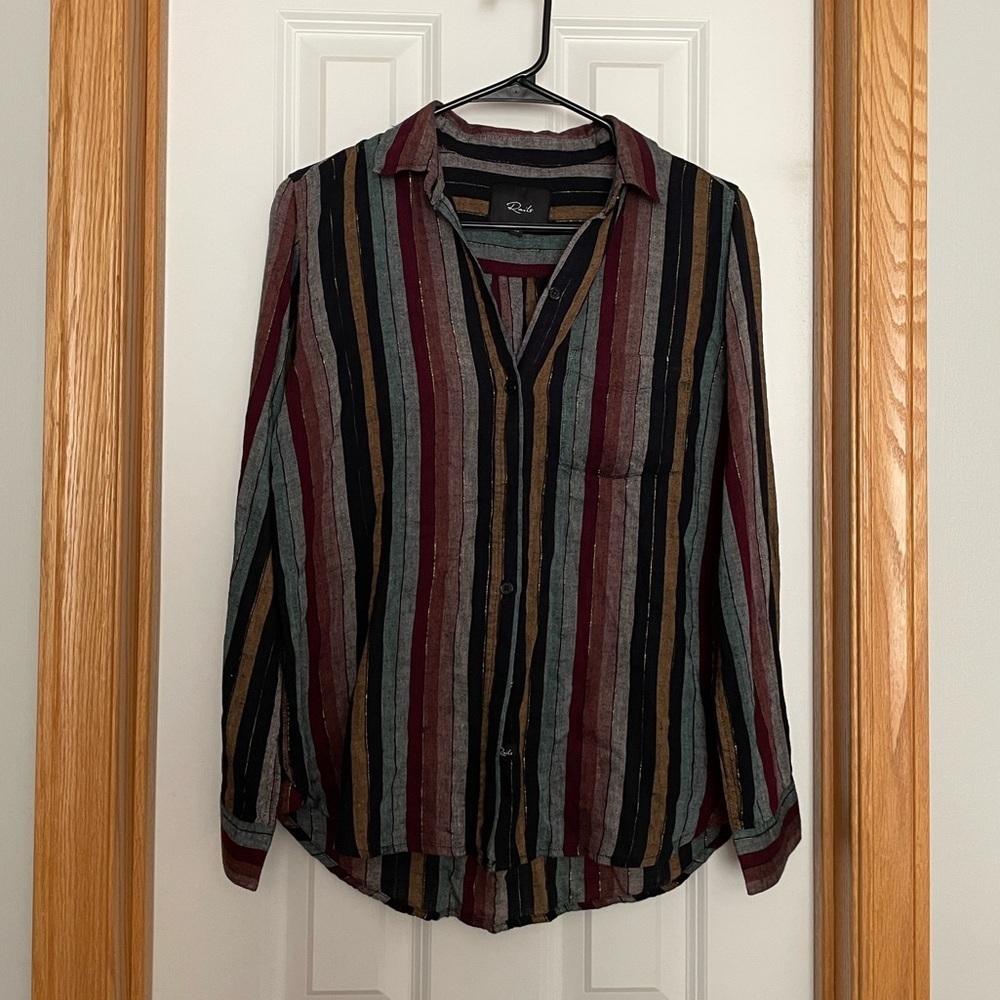 Rails Charli Button Front Shirt in Varadero Stripe Size XS